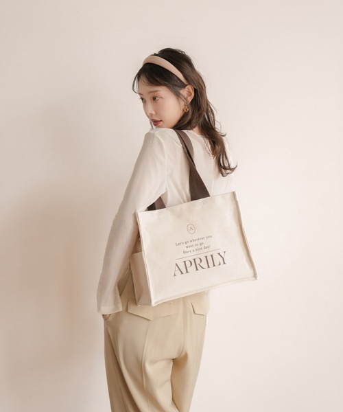 SET】キャンバスロゴトートバッグ&バッグインポーチ（トートバッグ