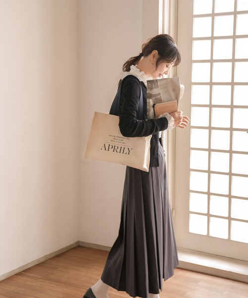 APRILY(アプリリー)の「【SET】キャンバスロゴトートバッグ&バッグインポーチ(トートバッグ・レディース・ネイビー/ブラウン/ピンク/グレイッシュベージュ・FREE)」の19枚目の写真