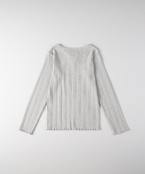 Right-on(ライトオン)の「HONEYSUCKLE ROSE(ハニーサックルローズ)【レディース】ランダムリブメローロンT(Tシャツ/カットソー・レディース・オフホワイト/グレー/ブラック・S/M/L)」の12枚目の写真