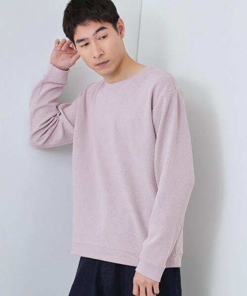 THE SHOP TK （ザ ショップ ティーケー ）の「【大人のデイリースタイルを格上げ】ジャカードリンクススウエット　洗濯機OK（スウェット・メンズ・ライトグレー/オフホワイト/ネイビー/ベビーピンク/グリーン系・03/04/02/01）」の16枚目の写真