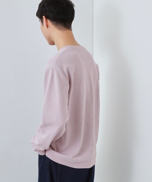 THE SHOP TK （ザ ショップ ティーケー ）の「【大人のデイリースタイルを格上げ】ジャカードリンクススウエット　洗濯機OK（スウェット・メンズ・ライトグレー/オフホワイト/ネイビー/ベビーピンク/グリーン系・03/04/02/01）」の18枚目の写真