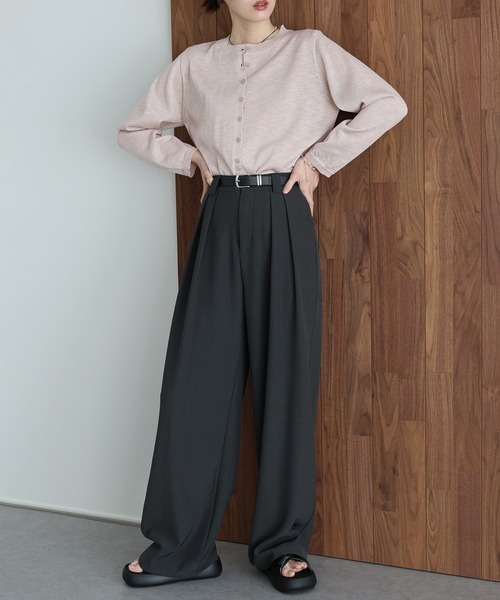 J by blue（ジェイバイブルー）の「《2サイズ展開》ダブルタックスラックス（その他パンツ・レディース・ブラック/チャコールグレー/ベージュ・MEDIUM/LARGE）」の12枚目の写真