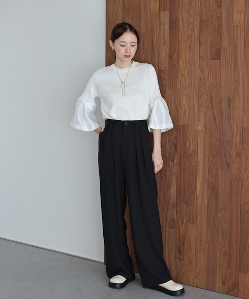 J by blue（ジェイバイブルー）の「《2サイズ展開》ダブルタックスラックス（その他パンツ・レディース・ブラック/チャコールグレー/ベージュ・MEDIUM/LARGE）」の19枚目の写真