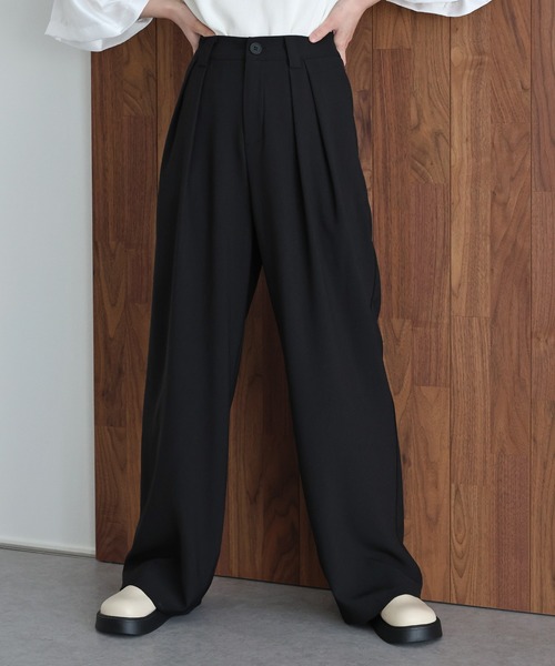 J by blue（ジェイバイブルー）の「《2サイズ展開》ダブルタックスラックス（その他パンツ・レディース・ブラック/チャコールグレー/ベージュ・MEDIUM/LARGE）」の16枚目の写真