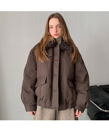 Faux Fur Collar Bomber Padded Jumper (2colors)
