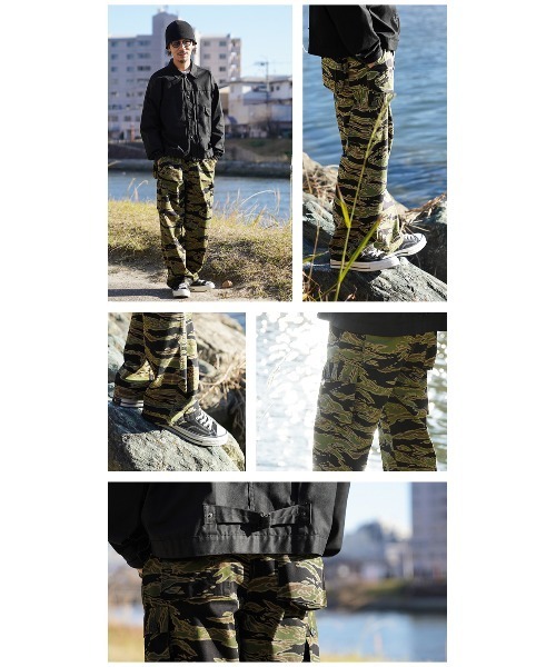 WAIPER.inc(ワイパーインク)の「WAIPER.inc 米軍 タイガーストライプカモ カーゴトラウザー LATE WAR【WP1111】(カーゴパンツ・メンズ・グリーン系カモフラージュ・M/L/XL/XXL/S/XXXL)」の2枚目の写真