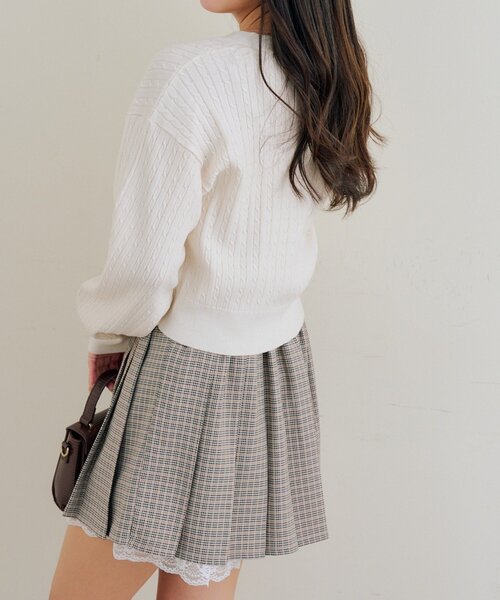 Another Branch olive des olive（アナザーブランチオリーブデオリーブ）の「アソートボタンケーブルカーデ（カーディガン/ボレロ・レディース・アイボリー/サックスブルー/ピンク/ネイビー/イエロー・FREE）」の18枚目の写真