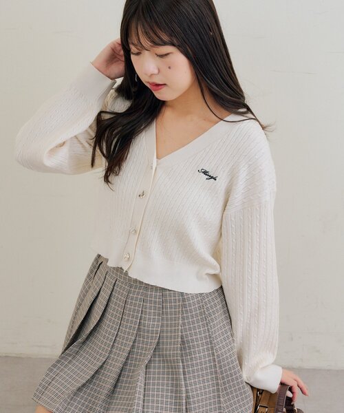 Another Branch olive des olive（アナザーブランチオリーブデオリーブ）の「アソートボタンケーブルカーデ（カーディガン/ボレロ・レディース・アイボリー/サックスブルー/ピンク/ネイビー/イエロー・FREE）」の20枚目の写真