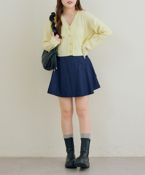 Another Branch olive des olive（アナザーブランチオリーブデオリーブ）の「アソートボタンケーブルカーデ（カーディガン/ボレロ・レディース・アイボリー/サックスブルー/ピンク/ネイビー/イエロー・FREE）」の17枚目の写真