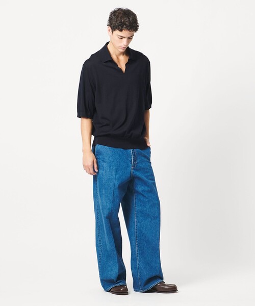 LOEFF(ロエフ)の「<LOEFF>ハイゲージ スキッパー ショートスリーブ ニット UNISEX(ニット/セーター・レディース・ネイビー/ライトブルー/ブラウン・0/1/2)」の9枚目の写真