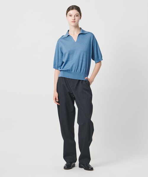 LOEFF(ロエフ)の「<LOEFF>ハイゲージ スキッパー ショートスリーブ ニット UNISEX(ニット/セーター・レディース・ネイビー/ライトブルー/ブラウン・0/1/2)」の13枚目の写真