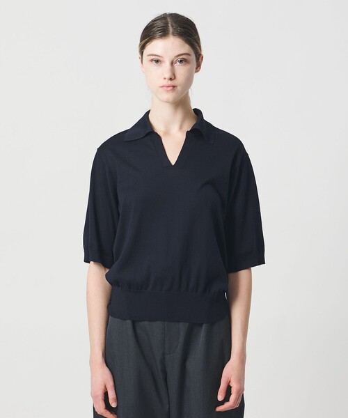 LOEFF(ロエフ)の「<LOEFF>ハイゲージ スキッパー ショートスリーブ ニット UNISEX(ニット/セーター・レディース・ネイビー/ライトブルー/ブラウン・0/1/2)」の20枚目の写真