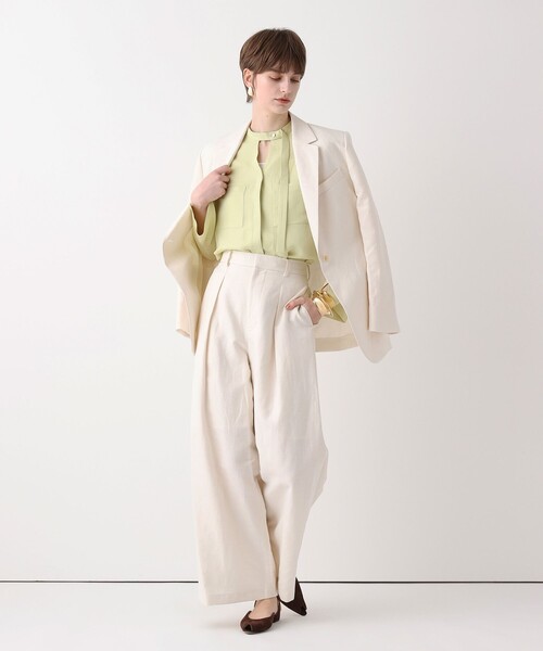 allureville(アルアバイル)の「シャークスキンワイドパンツ(その他パンツ・レディース・ベージュ/オフホワイト/ブラック・1/2)」の18枚目の写真
