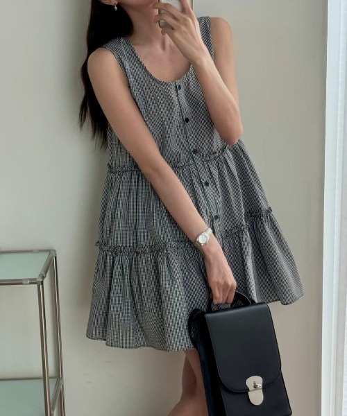 yuue' ( wear )(ユーイ)の「フロントボタンティアードミニワンピース(ワンピース・レディース・ブラック系その他/ホワイト・FREE)」の16枚目の写真