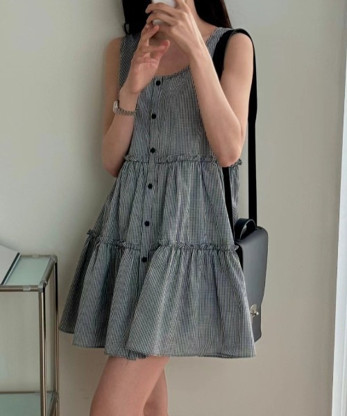 yuue' ( wear )(ユーイ)の「フロントボタンティアードミニワンピース(ワンピース・レディース・ブラック系その他/ホワイト・FREE)」の17枚目の写真