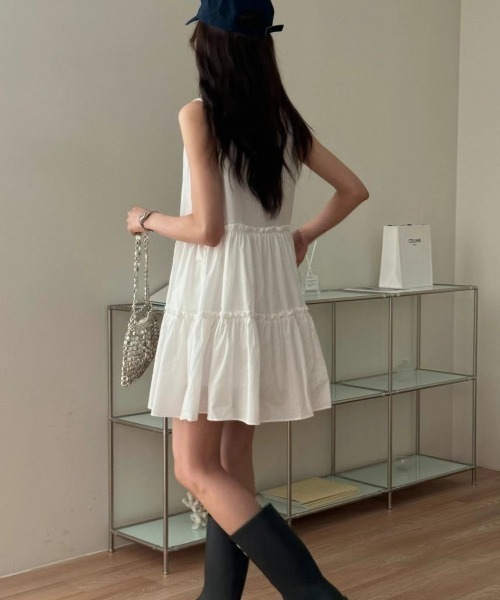 yuue' ( wear )(ユーイ)の「フロントボタンティアードミニワンピース(ワンピース・レディース・ブラック系その他/ホワイト・FREE)」の14枚目の写真