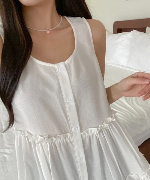yuue' ( wear )(ユーイ)の「フロントボタンティアードミニワンピース(ワンピース・レディース・ブラック系その他/ホワイト・FREE)」の8枚目の写真