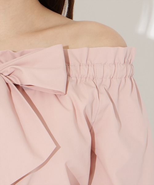 AND COUTURE（アンドクチュール）の「ドロストボウタイ2WAYブラウス（シャツ/ブラウス・レディース・サックスブルー/オフホワイト/ネイビー/ピンク・FREE）」の18枚目の写真