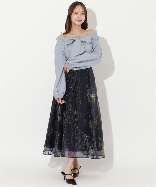 AND COUTURE（アンドクチュール）の「ドロストボウタイ2WAYブラウス（シャツ/ブラウス・レディース・サックスブルー/オフホワイト/ネイビー/ピンク・FREE）」の8枚目の写真