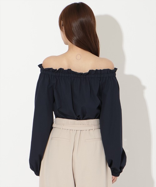 AND COUTURE（アンドクチュール）の「ドロストボウタイ2WAYブラウス（シャツ/ブラウス・レディース・サックスブルー/オフホワイト/ネイビー/ピンク・FREE）」の21枚目の写真