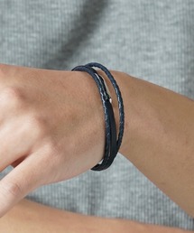 THE MILES（ザ マイルズ）の「"03"本革 レイヤード ワンタッチ 編み込みレザー ブレスレット（ブレスレット）」