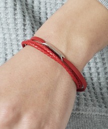 THE MILES（ザ マイルズ）の「"03"本革 レイヤード ワンタッチ 編み込みレザー ブレスレット（ブレスレット）」