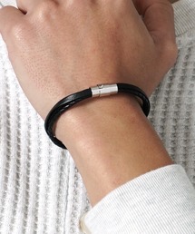 THE MILES（ザ マイルズ）の「"03"本革 レイヤード ワンタッチ 編み込みレザー ブレスレット（ブレスレット）」