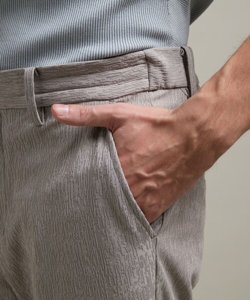 HIDEAWAYS NICOLE（ハイダウェイニコル）の「【HIDEAWAYS BLACK】ブリスタージャカードランダムストライプ　イージースラックス（その他パンツ・メンズ・ブルー/ブラック/ライトグレー・S/M/L/XL）」の16枚目の写真