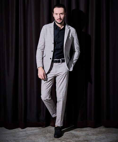 HIDEAWAYS NICOLE（ハイダウェイニコル）の「【HIDEAWAYS BLACK】ブリスタージャカードランダムストライプ　イージースラックス（その他パンツ・メンズ・ブルー/ブラック/ライトグレー・S/M/L/XL）」の6枚目の写真