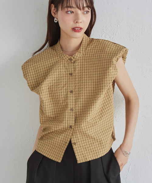 solleim(ソルレム)の「パフスリチェック柄バルーンブラウス(シャツ/ブラウス・レディース・ブルー/ベージュ/ホワイト・M/L)」の17枚目の写真