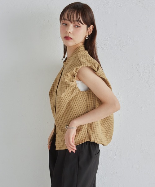 solleim(ソルレム)の「パフスリチェック柄バルーンブラウス(シャツ/ブラウス・レディース・ブルー/ベージュ/ホワイト・M/L)」の21枚目の写真