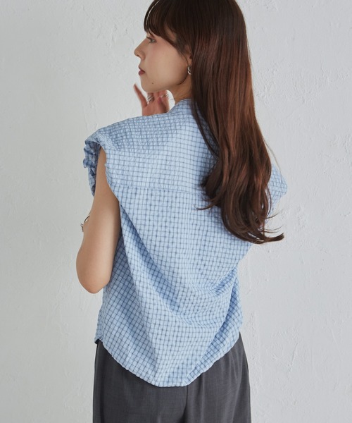 solleim(ソルレム)の「パフスリチェック柄バルーンブラウス(シャツ/ブラウス・レディース・ブルー/ベージュ/ホワイト・M/L)」の14枚目の写真