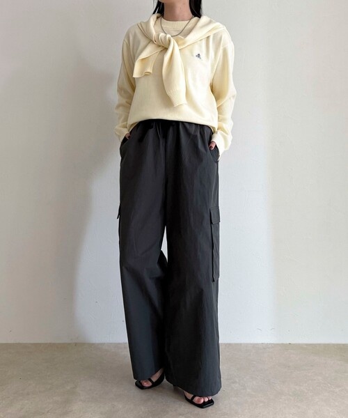 fredy emue(フレディエミュ)の「【GEVACO/ゲバコ】コットンラウンドネックプルオーバー(ニット/セーター・レディース・ブラック/ライム/レッド/オフホワイト・38)」の5枚目の写真