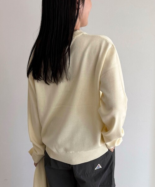 fredy emue(フレディエミュ)の「【GEVACO/ゲバコ】コットンラウンドネックプルオーバー(ニット/セーター・レディース・ブラック/ライム/レッド/オフホワイト・38)」の12枚目の写真