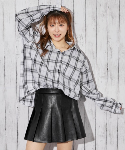 GORGE(ゴージ)の「《チェック柄×3WAY仕様》シャツ/春秋/全4色(シャツ/ブラウス・レディース・ピンク/ブラック/オフホワイト/ブルー・F)」の1枚目の写真