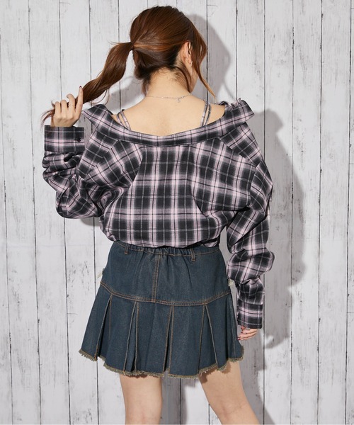 GORGE(ゴージ)の「《チェック柄×3WAY仕様》シャツ/春秋/全4色(シャツ/ブラウス・レディース・ピンク/ブラック/オフホワイト/ブルー・F)」の7枚目の写真