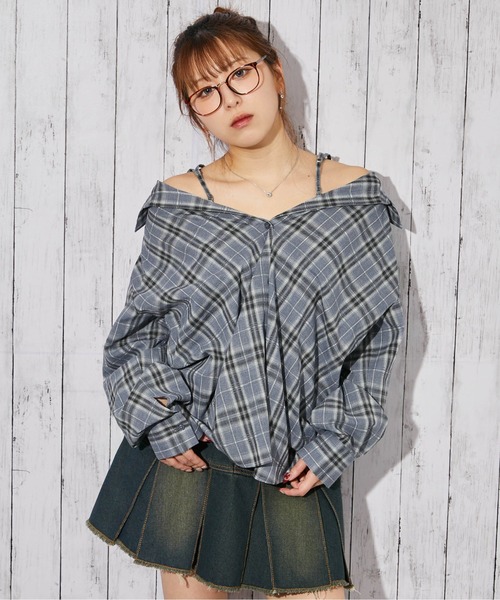 GORGE(ゴージ)の「《チェック柄×3WAY仕様》シャツ/春秋/全4色(シャツ/ブラウス・レディース・ピンク/ブラック/オフホワイト/ブルー・F)」の14枚目の写真