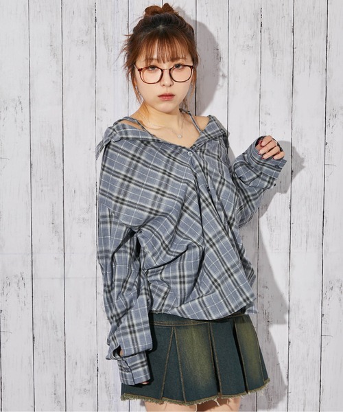 GORGE(ゴージ)の「《チェック柄×3WAY仕様》シャツ/春秋/全4色(シャツ/ブラウス・レディース・ピンク/ブラック/オフホワイト/ブルー・F)」の15枚目の写真