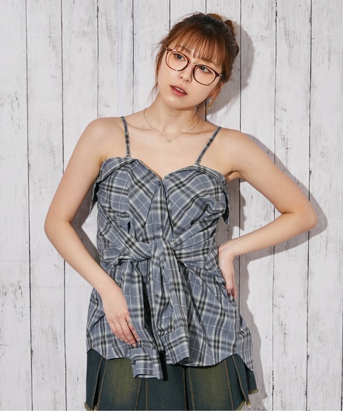 GORGE(ゴージ)の「《チェック柄×3WAY仕様》シャツ/春秋/全4色(シャツ/ブラウス・レディース・ピンク/ブラック/オフホワイト/ブルー・F)」の16枚目の写真