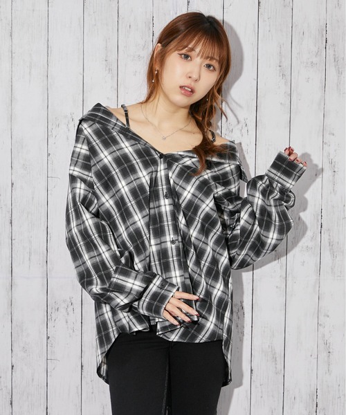 GORGE(ゴージ)の「《チェック柄×3WAY仕様》シャツ/春秋/全4色(シャツ/ブラウス・レディース・ピンク/ブラック/オフホワイト/ブルー・F)」の21枚目の写真