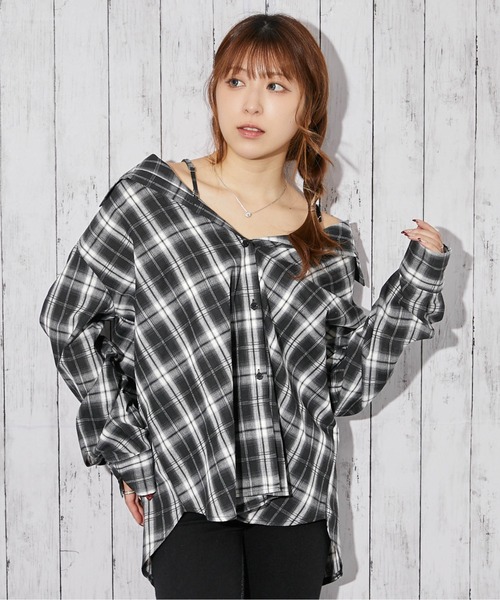 GORGE(ゴージ)の「《チェック柄×3WAY仕様》シャツ/春秋/全4色(シャツ/ブラウス・レディース・ピンク/ブラック/オフホワイト/ブルー・F)」の22枚目の写真