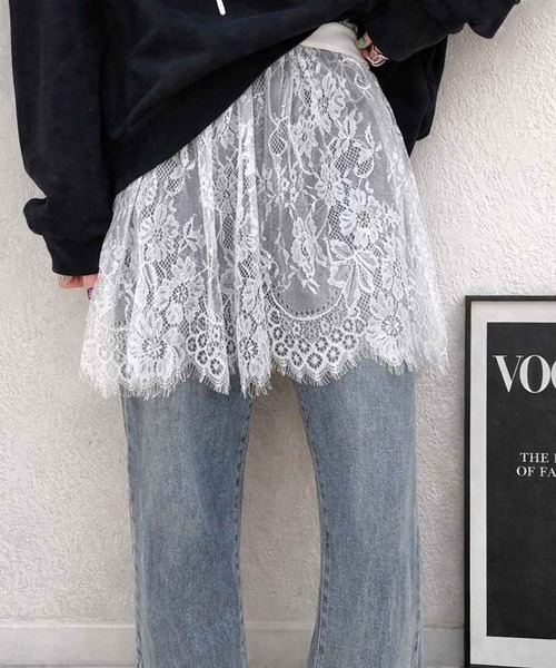 NOLITA LABORATORY(ノリータラボラトリー)の「【 NOLITA / ノリータ 】シアー レース レイヤード スカート(スカート・レディース・ブラック/ホワイト・FREE)」の2枚目の写真