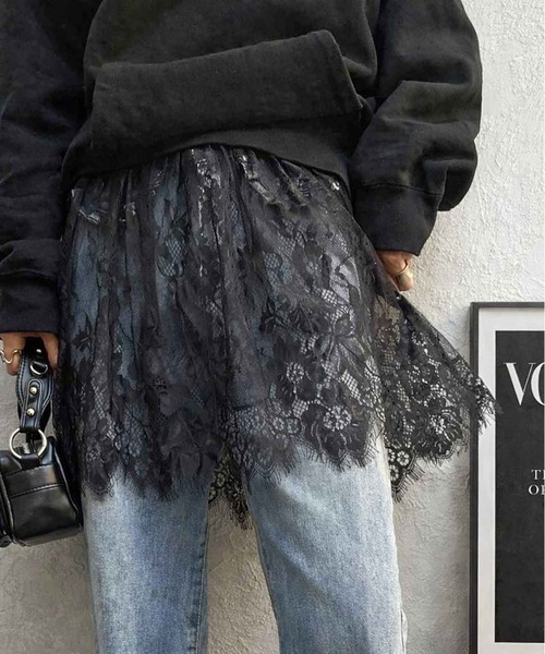 NOLITA LABORATORY(ノリータラボラトリー)の「【 NOLITA / ノリータ 】シアー レース レイヤード スカート(スカート・レディース・ブラック/ホワイト・FREE)」の5枚目の写真