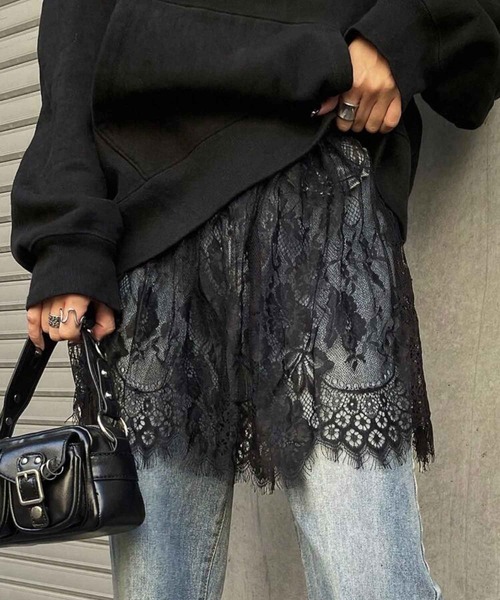 NOLITA LABORATORY(ノリータラボラトリー)の「【 NOLITA / ノリータ 】シアー レース レイヤード スカート(スカート・レディース・ブラック/ホワイト・FREE)」の6枚目の写真
