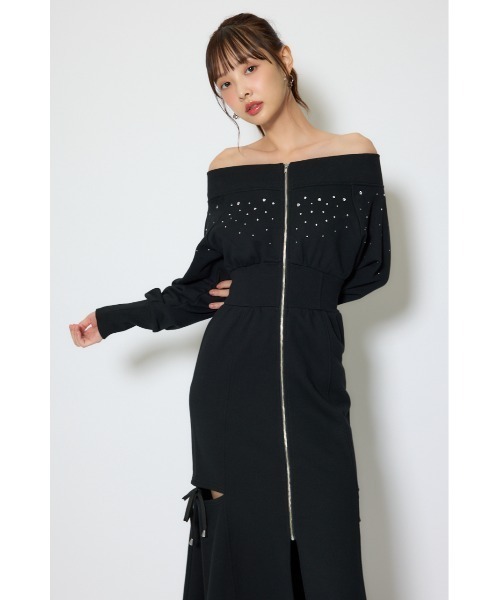 rienda(リエンダ)の「オフショルダーカッティングマーメイドワンピース 春服(ワンピース・レディース・ホワイト/ライトピンク/ブラック・SMALL/MEDIUM)」の15枚目の写真