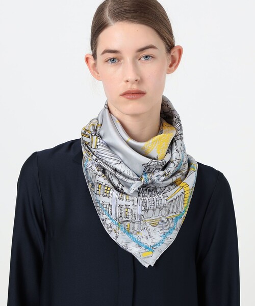 manipuri（マニプリ）の「【別注】manipuri CITY シルクスカーフ（バンダナ/スカーフ・レディース・グレー系その他・FREE）」の3枚目の写真