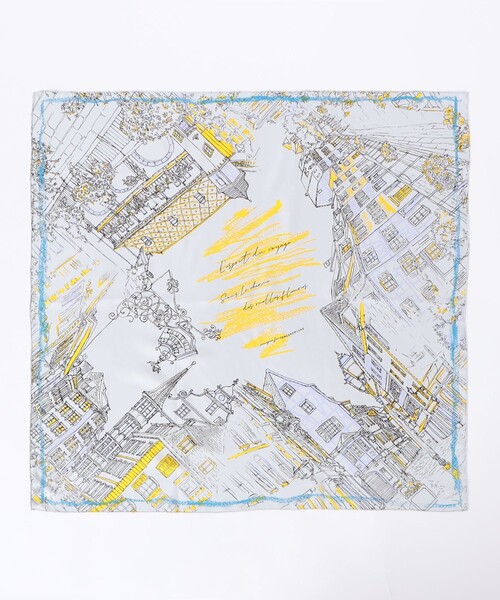 manipuri（マニプリ）の「【別注】manipuri CITY シルクスカーフ（バンダナ/スカーフ・レディース・グレー系その他・FREE）」の4枚目の写真