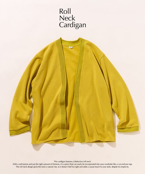 417 EDIFICE(フォーワンセブンエディフィス)の「ロールネック ニットカーディガン(カーディガン/ボレロ・メンズ・ブラック/オレンジ/ブルー系その他/ライトグレー/イエロー・LARGE/MEDIUM)」の4枚目の写真