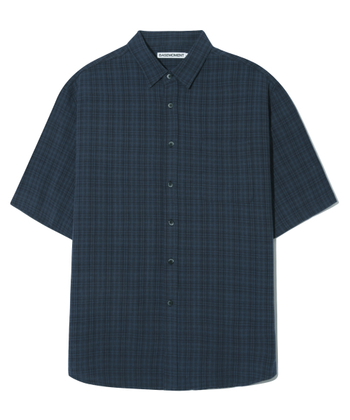 BASEMOMENT(ベースモーメント)の「シェドーチェックリネンハーフシャツネイビー(シャツ/ブラウス・メンズ・その他・MEDIUM/LARGE)」の7枚目の写真