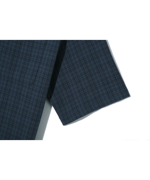 BASEMOMENT(ベースモーメント)の「シェドーチェックリネンハーフシャツネイビー(シャツ/ブラウス・メンズ・その他・MEDIUM/LARGE)」の12枚目の写真